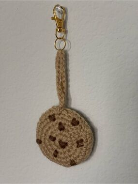 Handmade Crochet chip Cookie Keychain